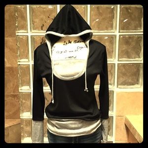 Long sleeve layered hoodie